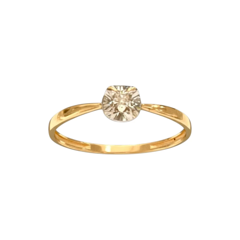 Кольцо с бриллиантом из красного золота 585 пробы