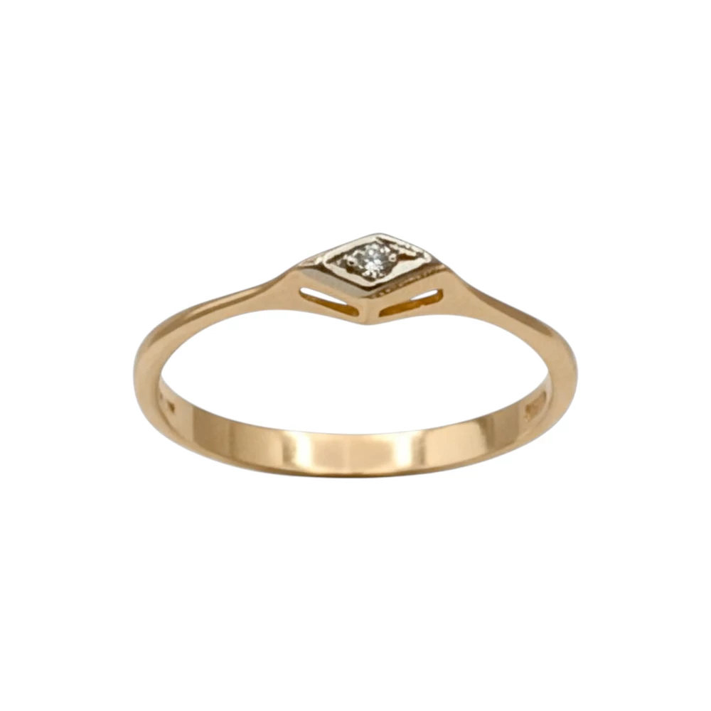 Кольцо с бриллиантом из красного золота 585 пробы