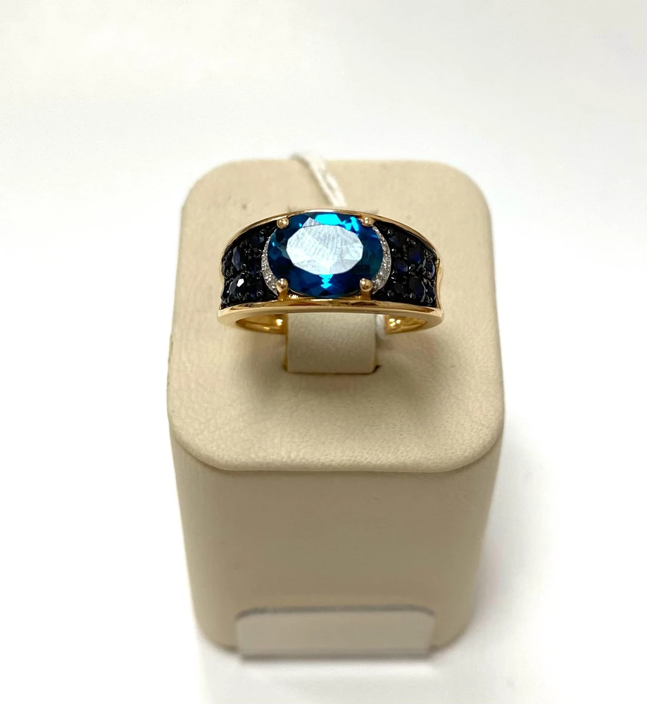 Кольцо с топазом лондон из красного золота 585 пробы