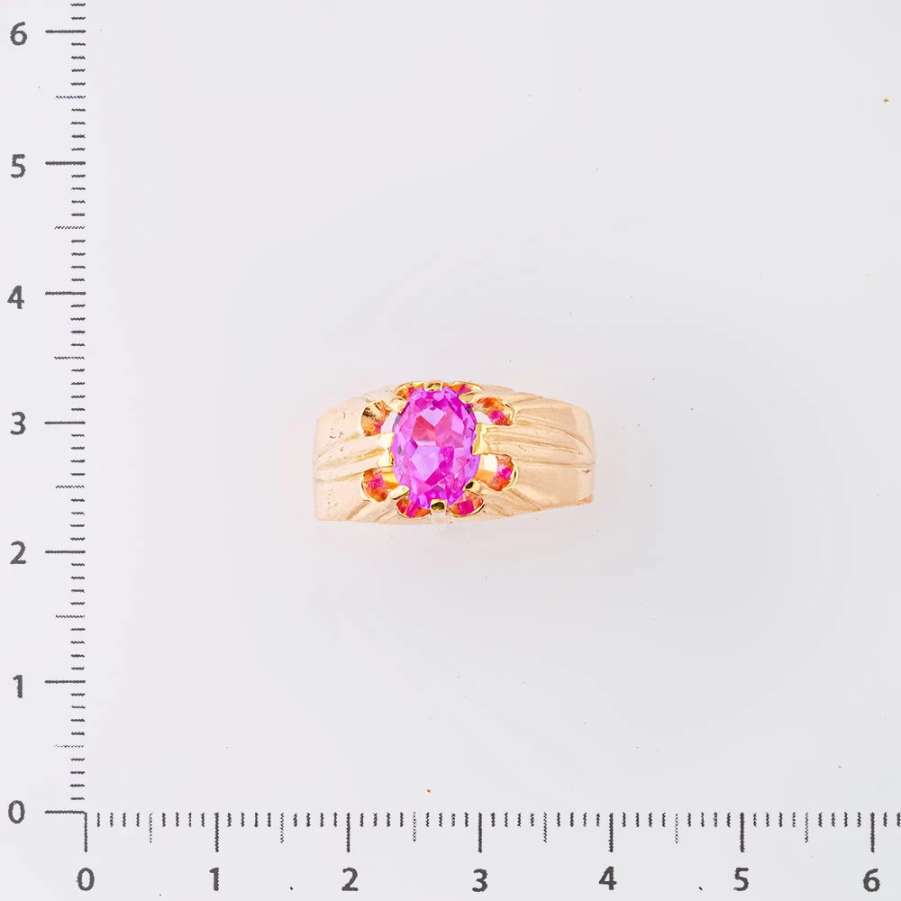 Кольцо с фианитом из красного золота 583 пробы