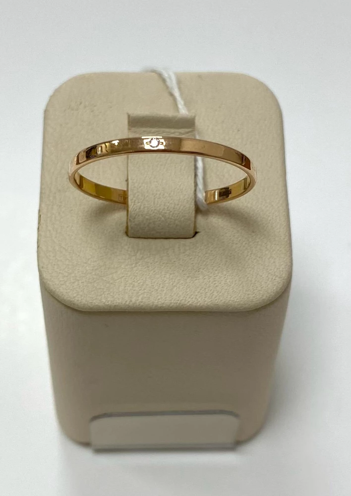 Кольцо обручальное с бриллиантом из красного золота 585 пробы