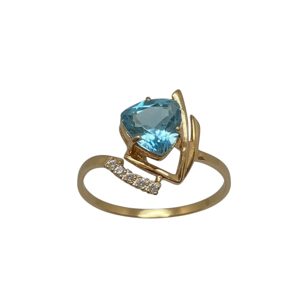 Кольцо с топазом из красного золота 585 пробы Кольцо с топазом из красного золота 585 пробы