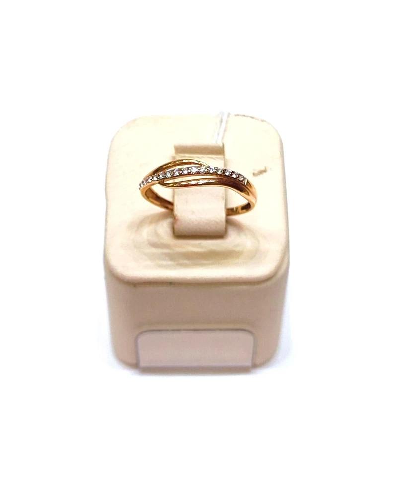 Кольцо с фианитом из белого золота 585 пробы