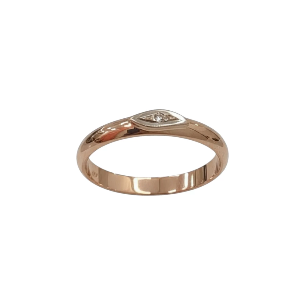 Кольцо с бриллиантом из красного золота 585 пробы