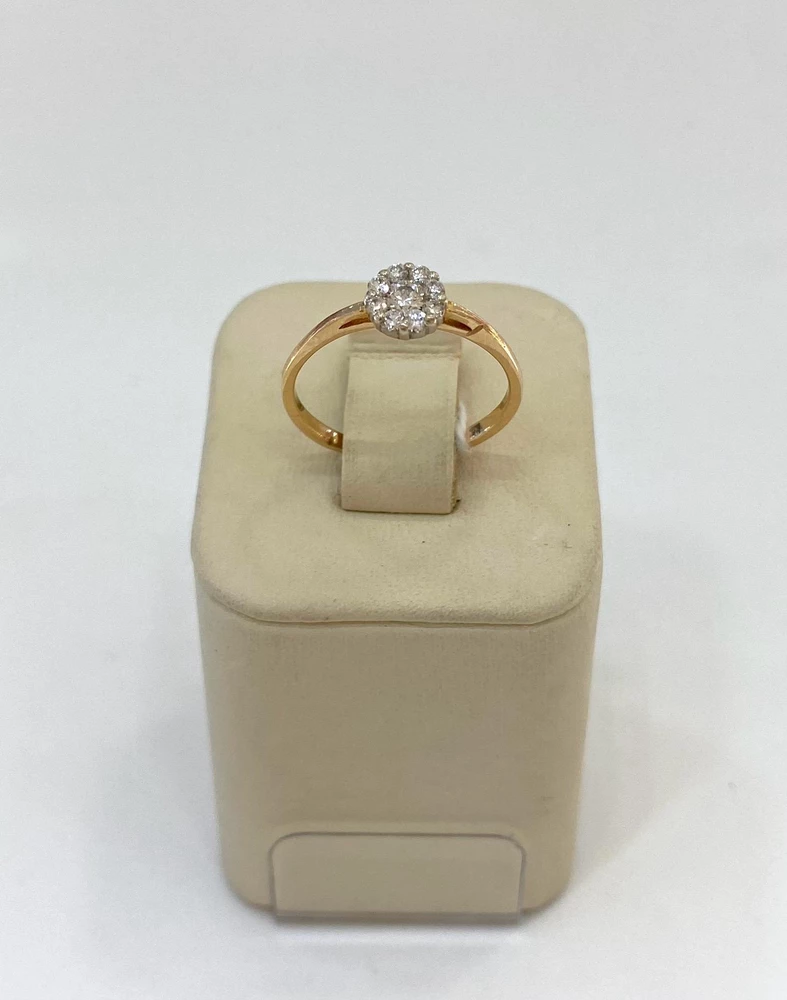 Кольцо с бриллиантом из красного золота 585 пробы