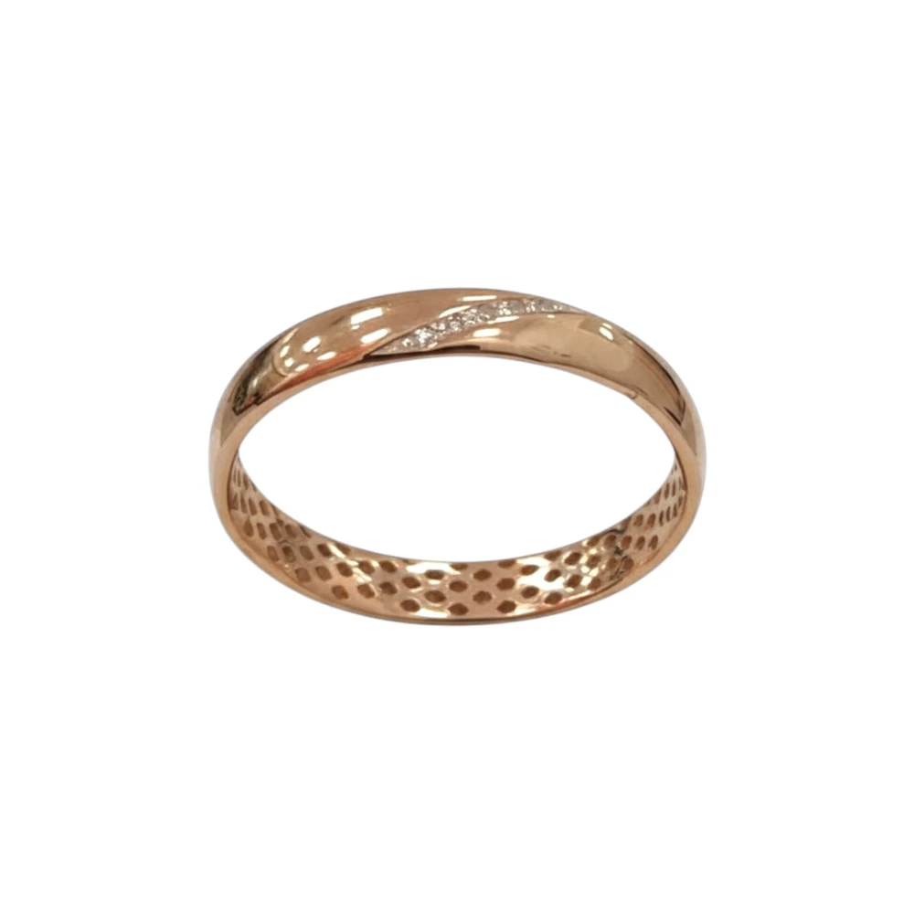 Кольцо обручальное с бриллиантом из красного золота 585 пробы 1 Кольцо обручальное с бриллиантом из красного золота 585 пробы 1