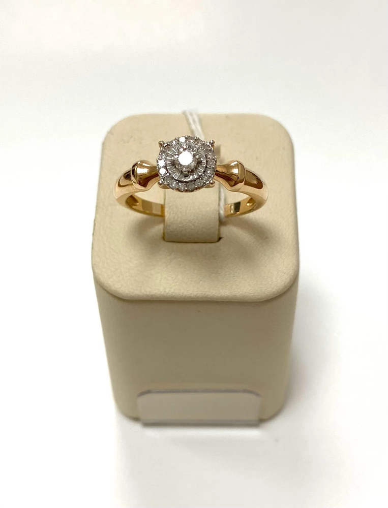 Кольцо с бриллиантом из красного золота 585 пробы