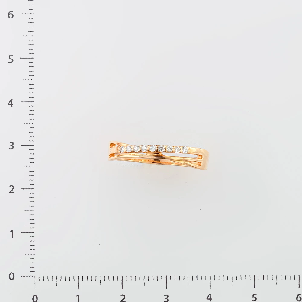 Кольцо с бриллиантом из красного золота 585 пробы