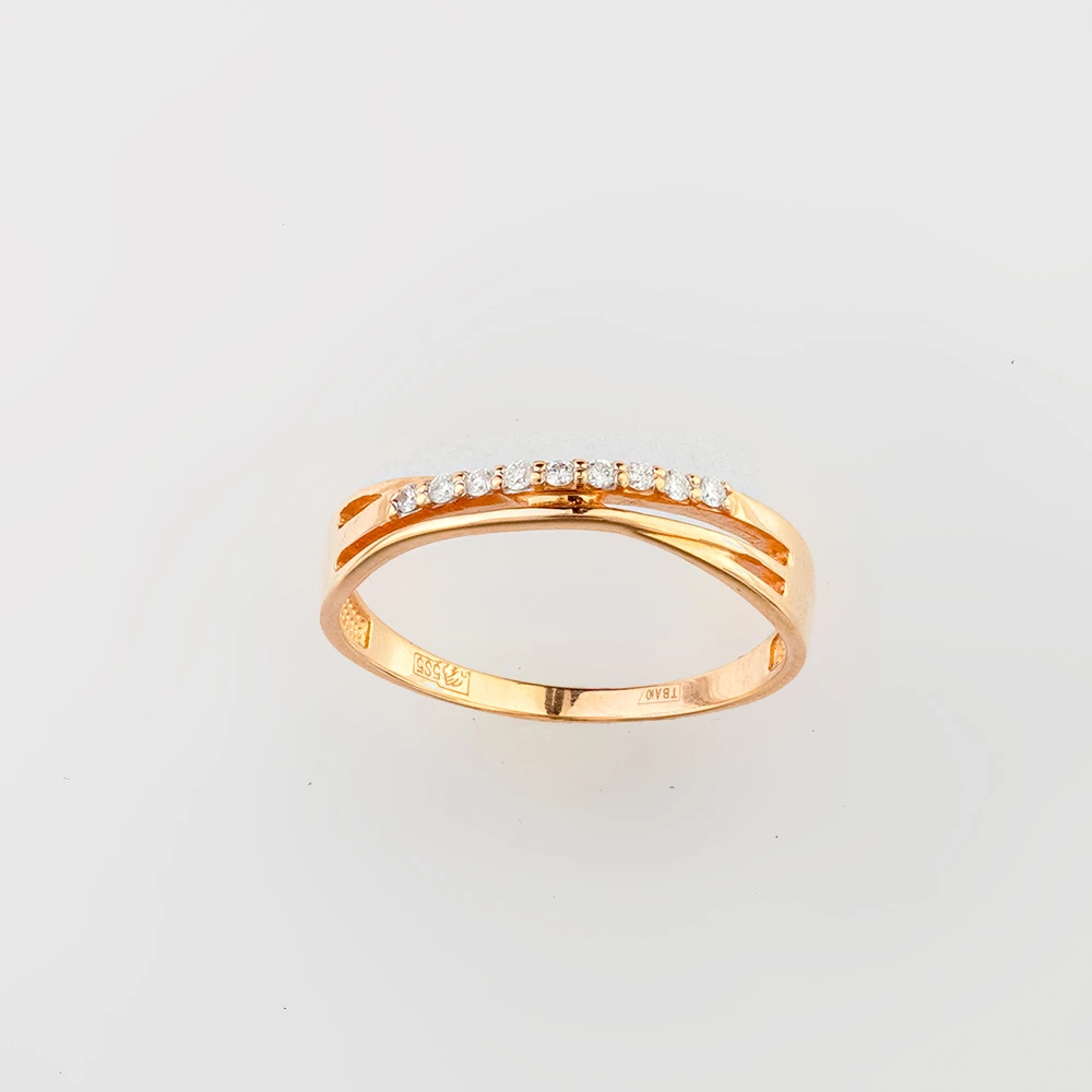 Кольцо с бриллиантом из красного золота 585 пробы