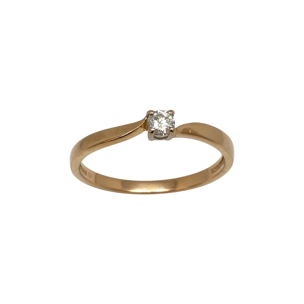 Кольцо с бриллиантом из красного золота 585 пробы Кольцо с бриллиантом из красного золота 585 пробы