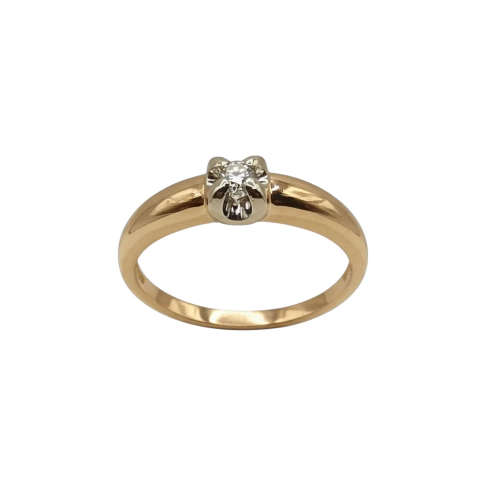 Кольцо с бриллиантом из красного золота 585 пробы