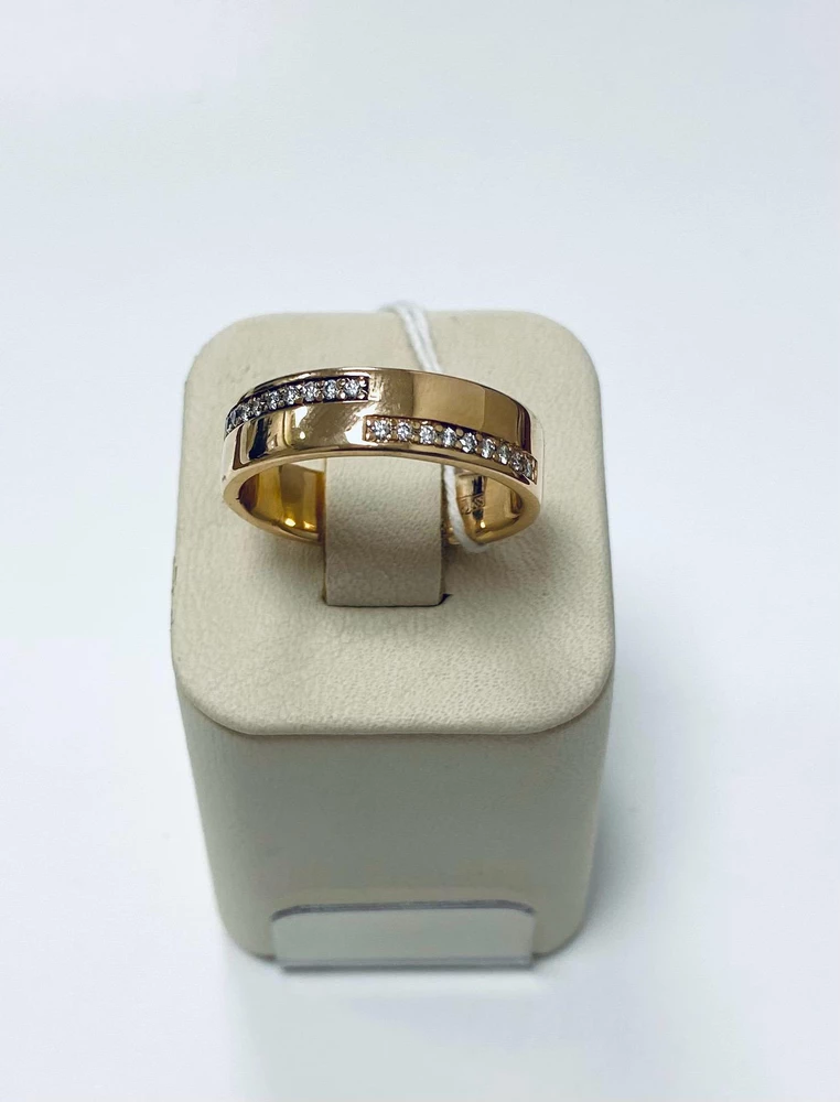 Кольцо с бриллиантом из красного золота 585 пробы