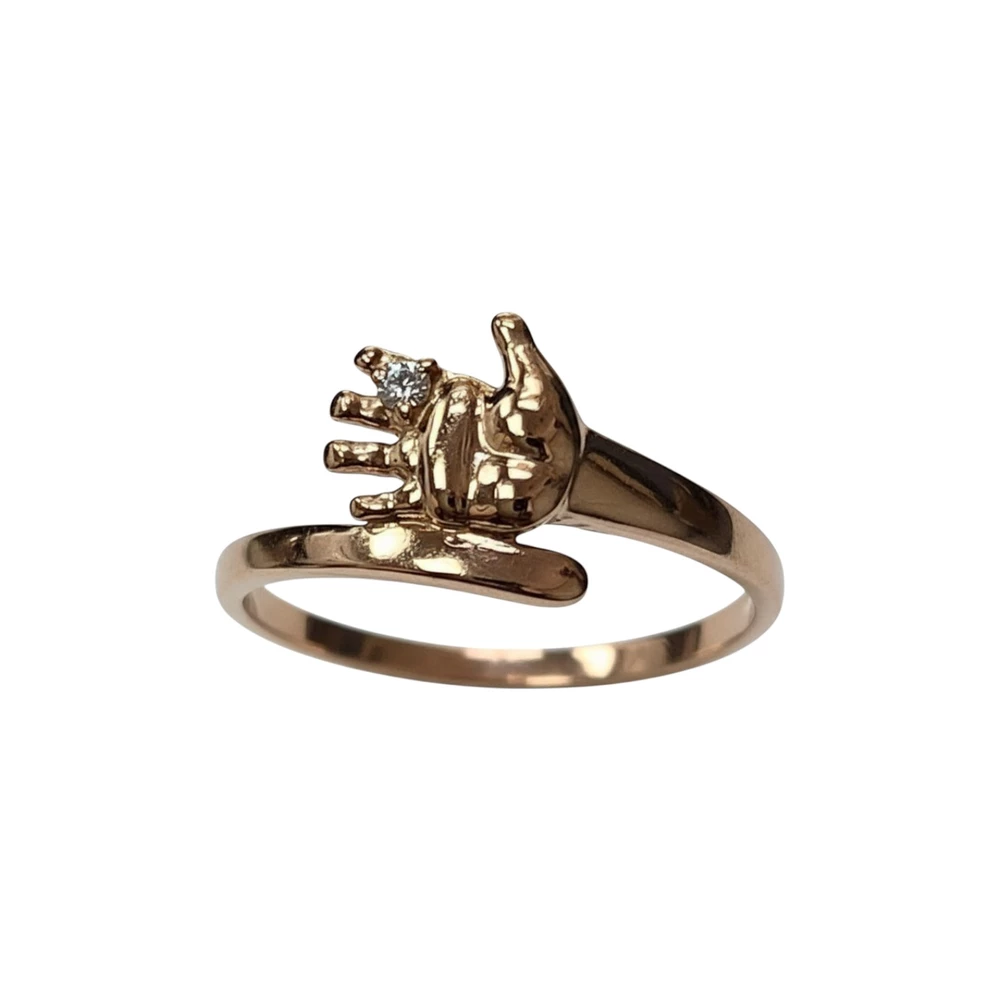 Кольцо с бриллиантом из красного золота 585 пробы