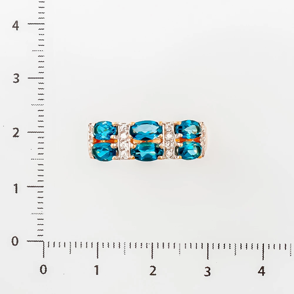 Кольцо с топазом лондон из красного золота 585 пробы 2