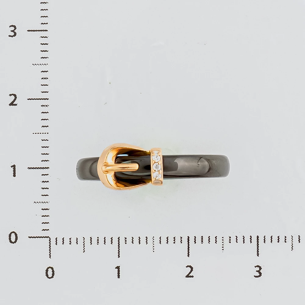 Кольцо с керамикой из красного золота 585 пробы 2