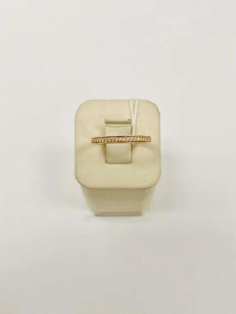 Кольцо с фианитом из красного золота 585 пробы