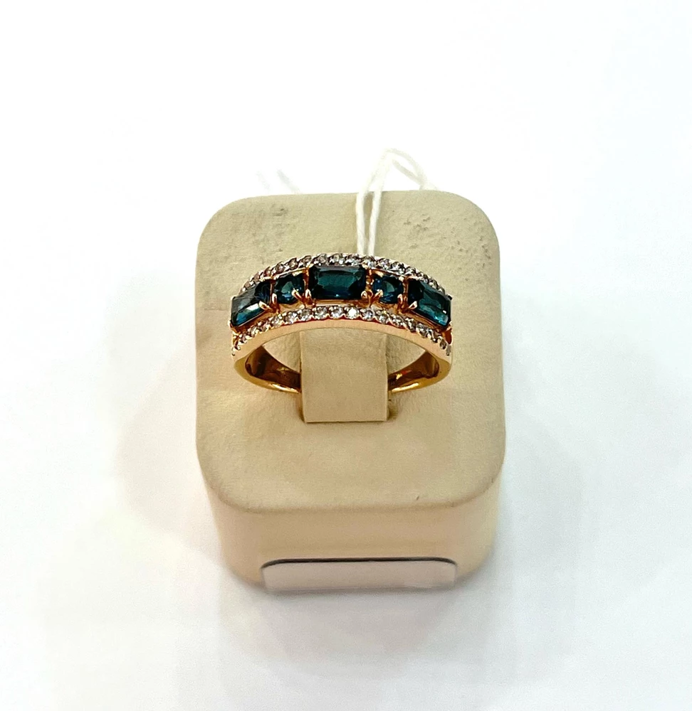 Кольцо с топазом лондон из красного золота 585 пробы