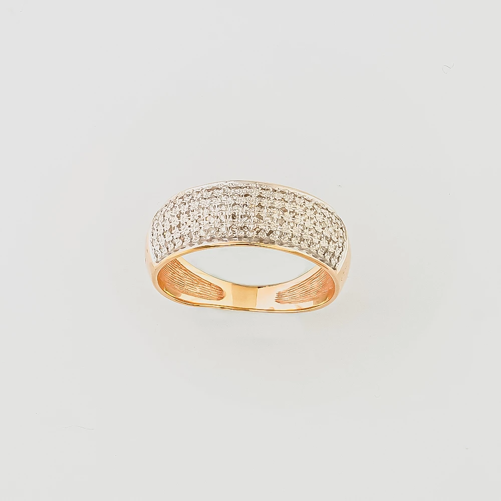 Кольцо с бриллиантом из красного золота 585 пробы