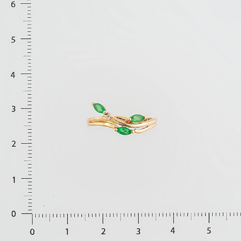 Кольцо с изумрудом из красного золота 585 пробы 2