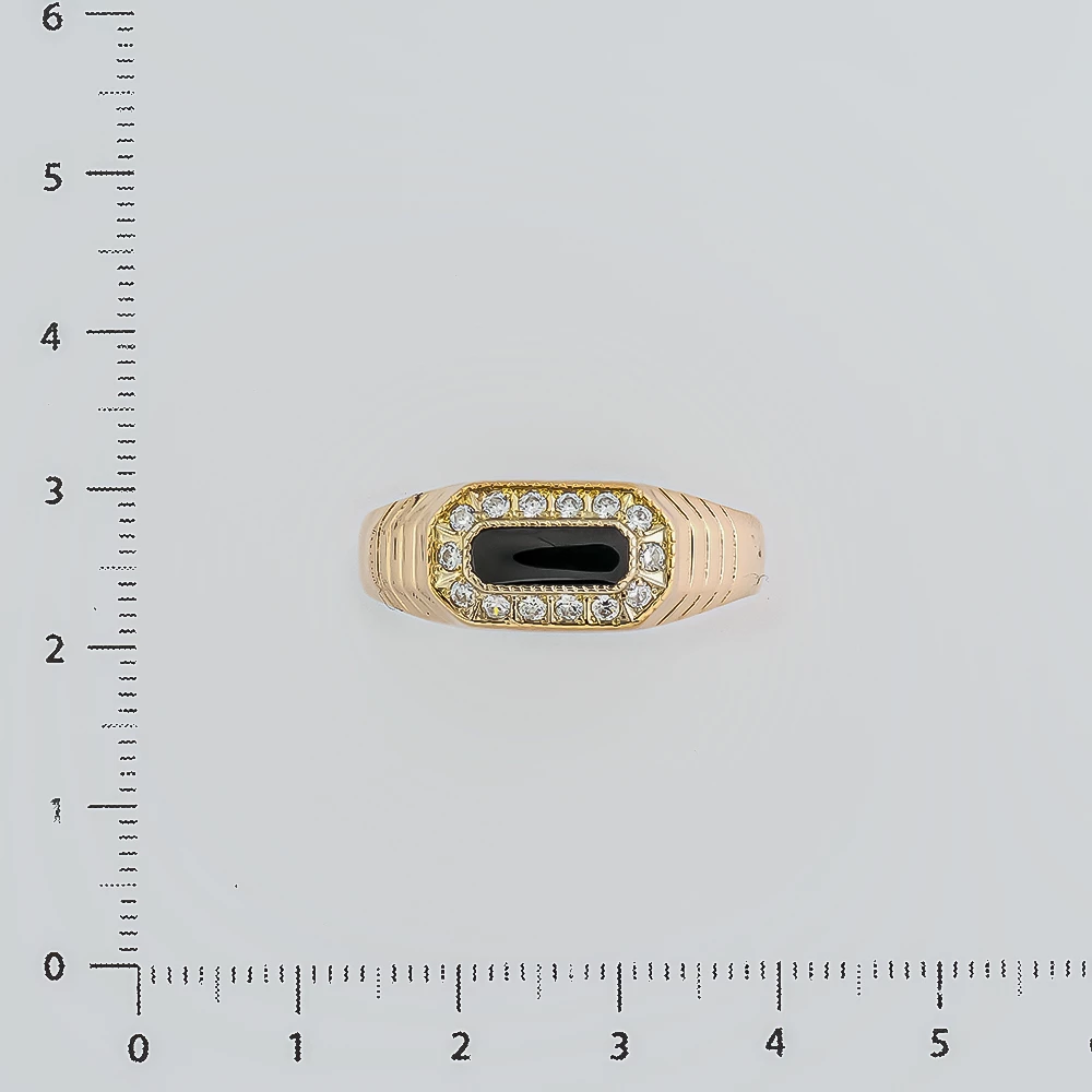 Кольцо с ониксом из красного золота 585 пробы 2