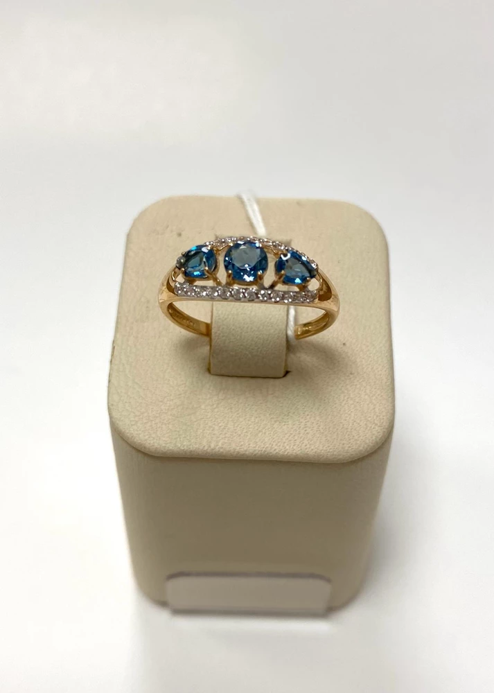 Кольцо с топазом лондон из красного золота 585 пробы