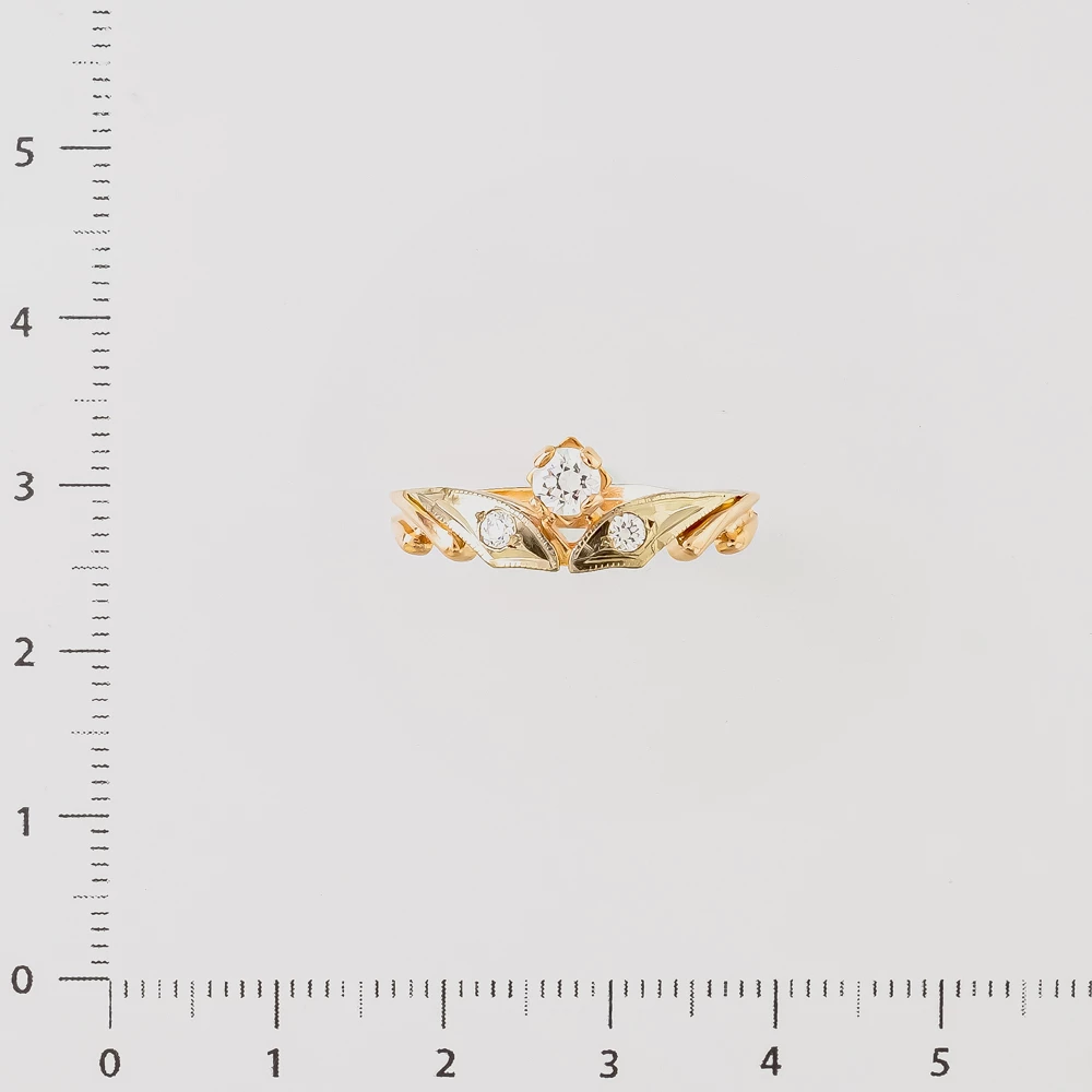 Кольцо с фианитом из красного золота 585 пробы Кольцо с фианитом из красного золота 585 пробы