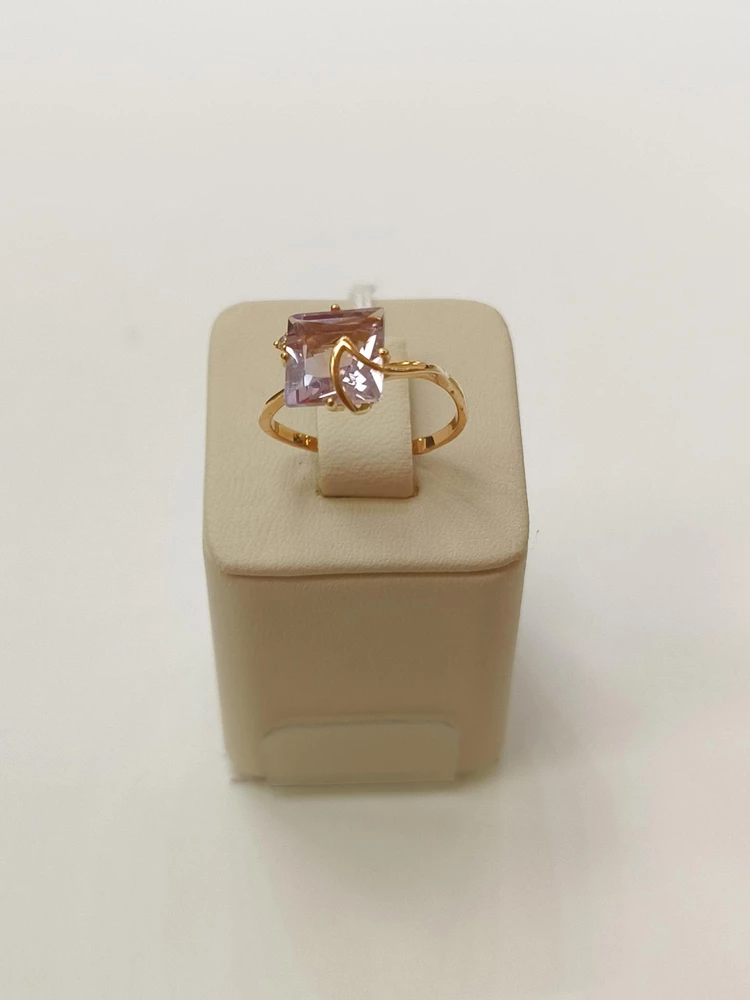 Кольцо с аметистом из красного золота 585 пробы