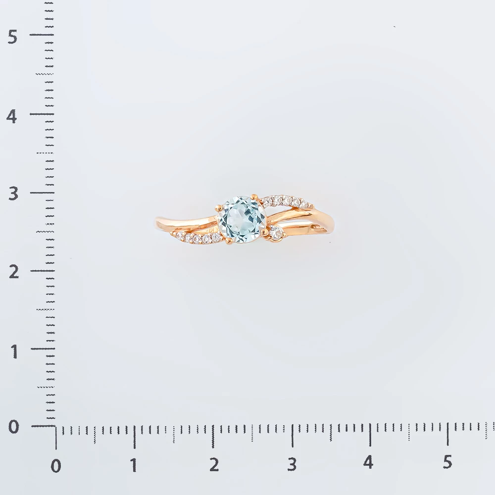 Кольцо с топазом из красного золота 375 пробы Кольцо с топазом из красного золота 375 пробы