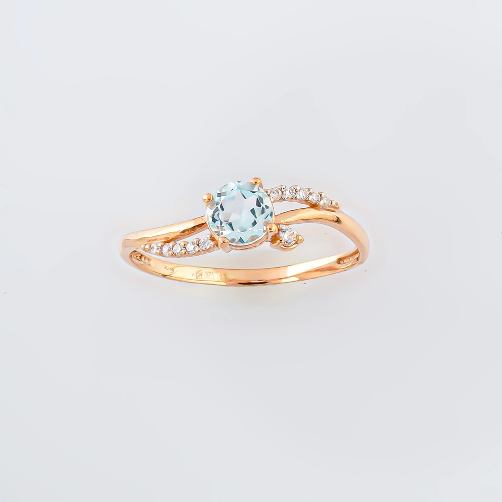 Кольцо с топазом из красного золота 375 пробы Кольцо с топазом из красного золота 375 пробы