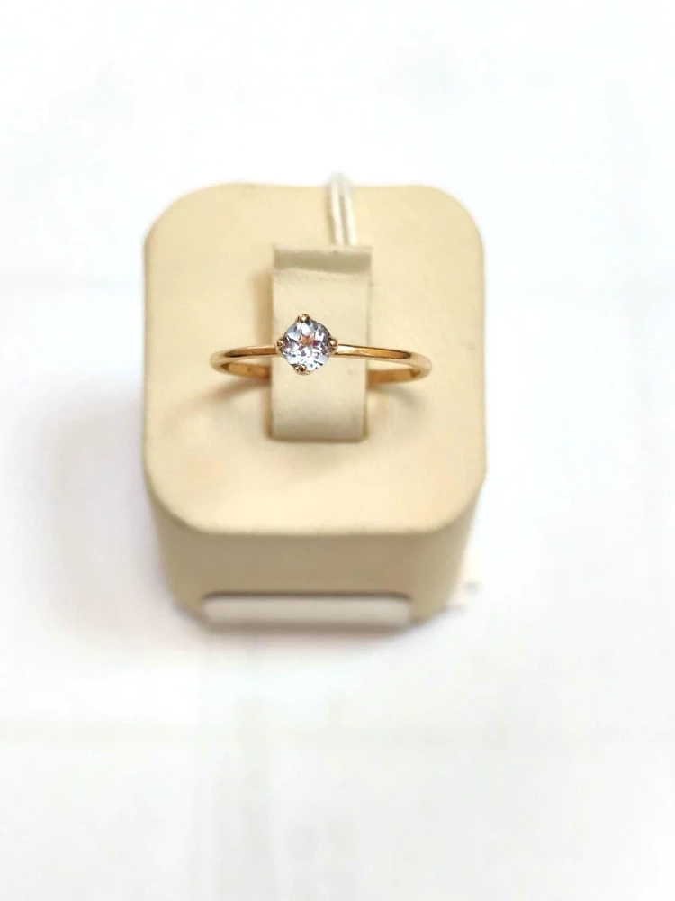 Кольцо с топазом из красного золота 585 пробы