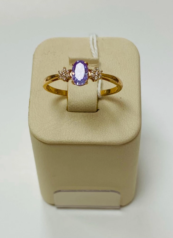 Кольцо с ситаллом из красного золота 585 пробы Кольцо с ситаллом из красного золота 585 пробы