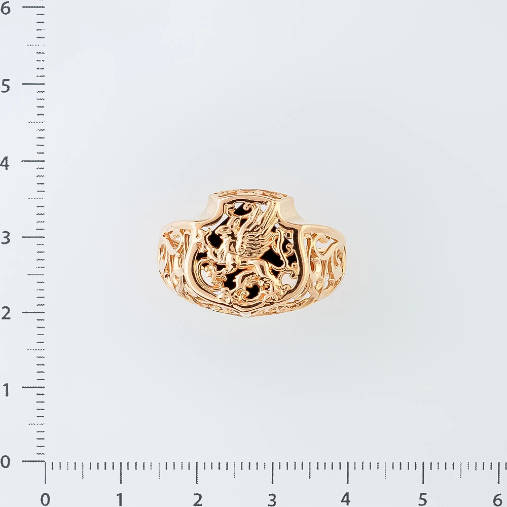 Кольцо с ониксом из красного золота 585 пробы