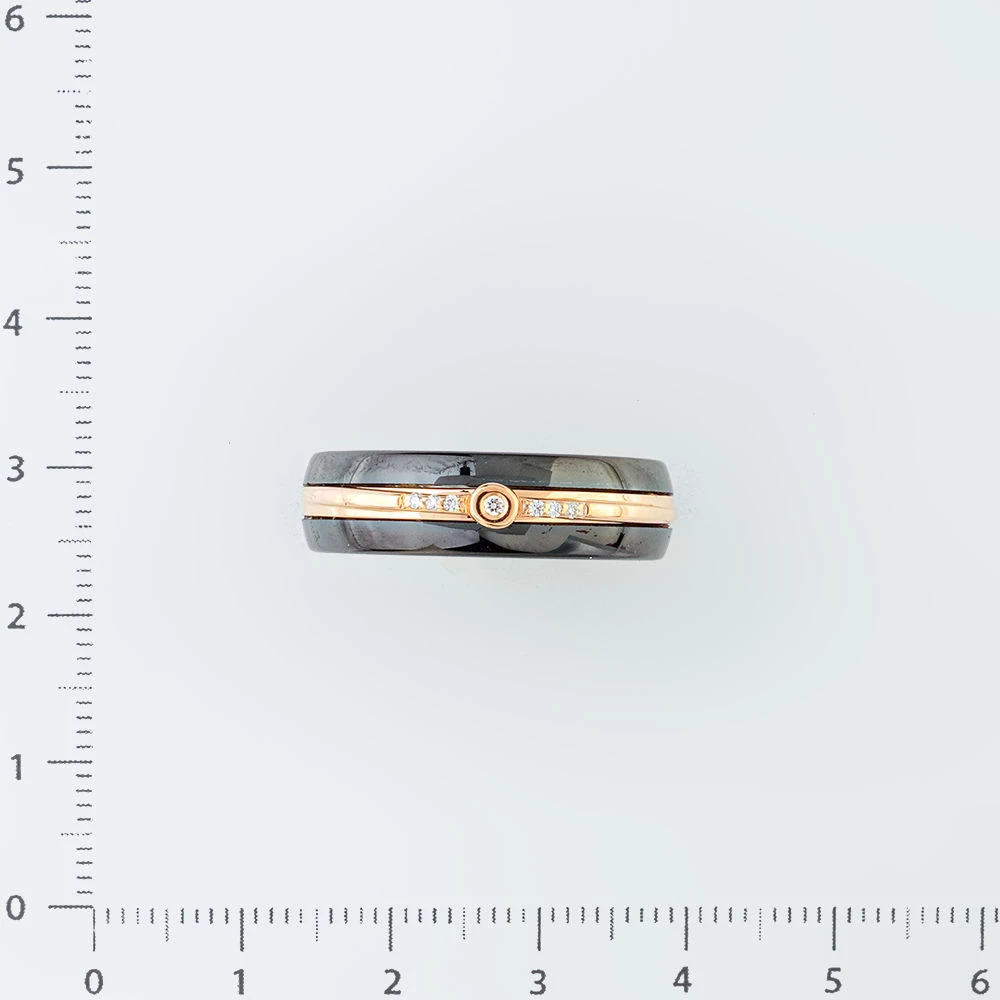 Кольцо с керамикой из красного золота 585 пробы Кольцо с керамикой из красного золота 585 пробы