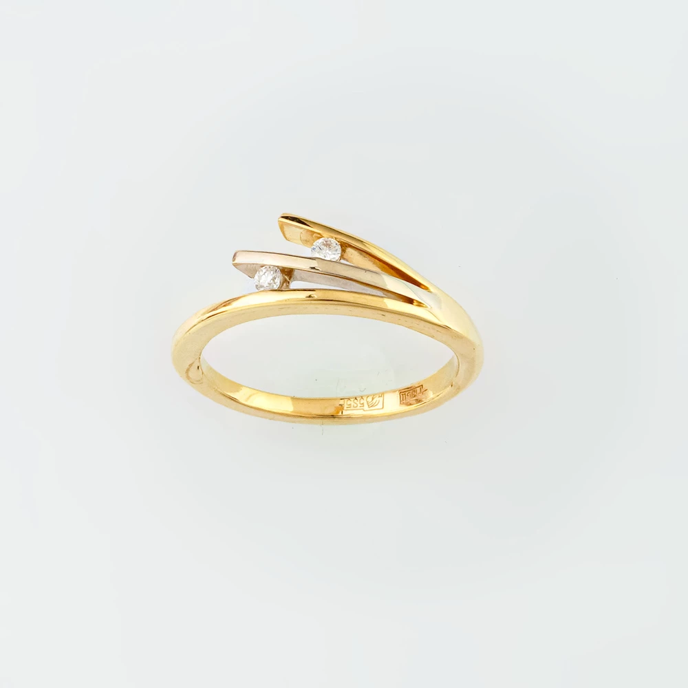 Кольцо с бриллиантом из желтого золота 585 пробы