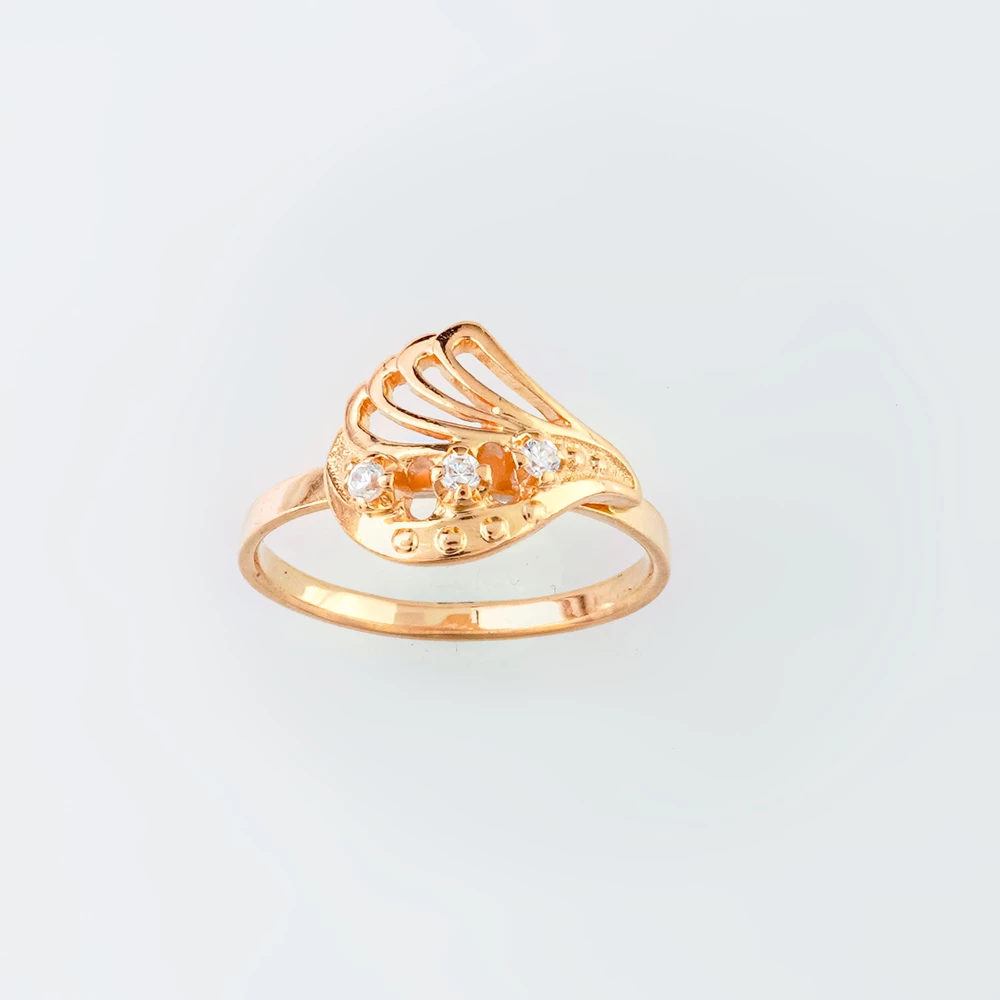 Кольцо с фианитом из красного золота 585 пробы Кольцо с фианитом из красного золота 585 пробы