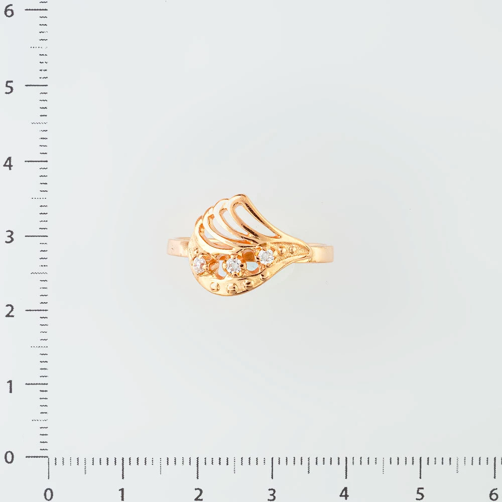 Кольцо с фианитом из красного золота 585 пробы Кольцо с фианитом из красного золота 585 пробы