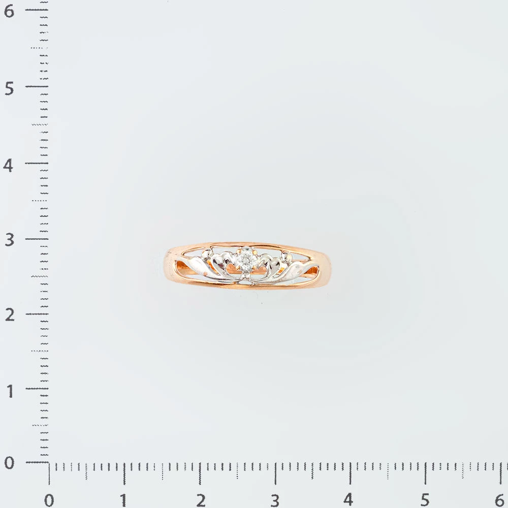 Кольцо с бриллиантом из красного золота 585 пробы Кольцо с бриллиантом из красного золота 585 пробы