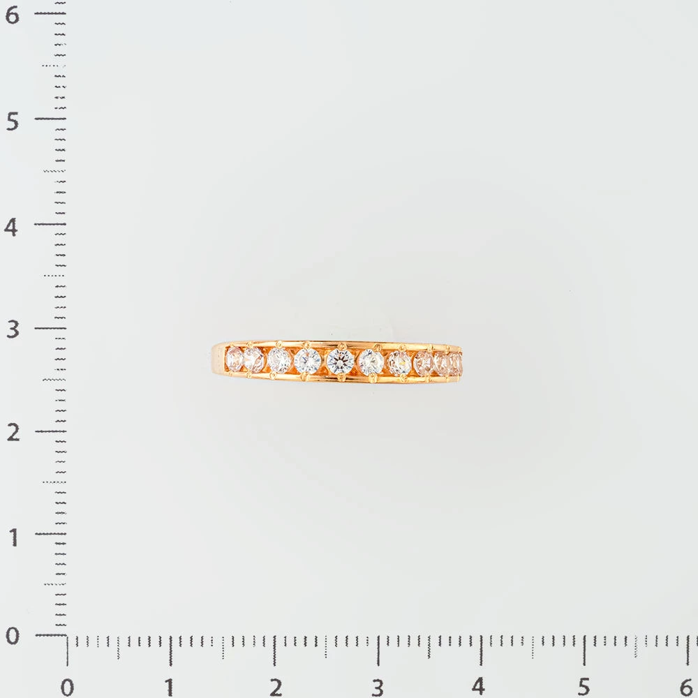 Кольцо с фианитом из красного золота 585 пробы