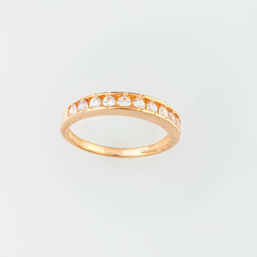 Кольцо с фианитом из красного золота 585 пробы