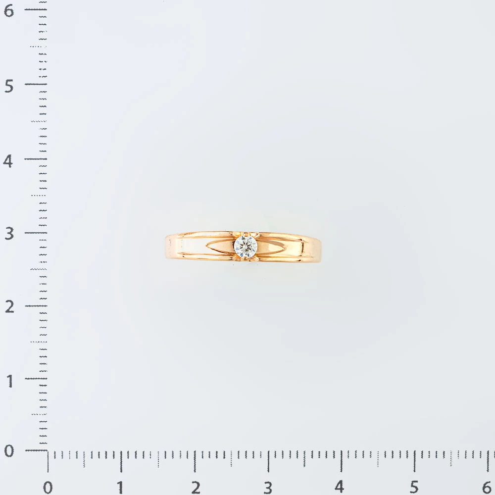 Кольцо с бриллиантом из красного золота 585 пробы