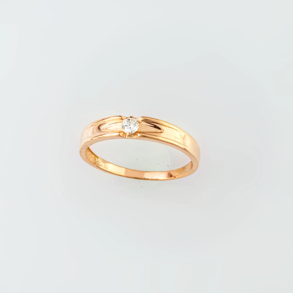 Кольцо с бриллиантом из красного золота 585 пробы