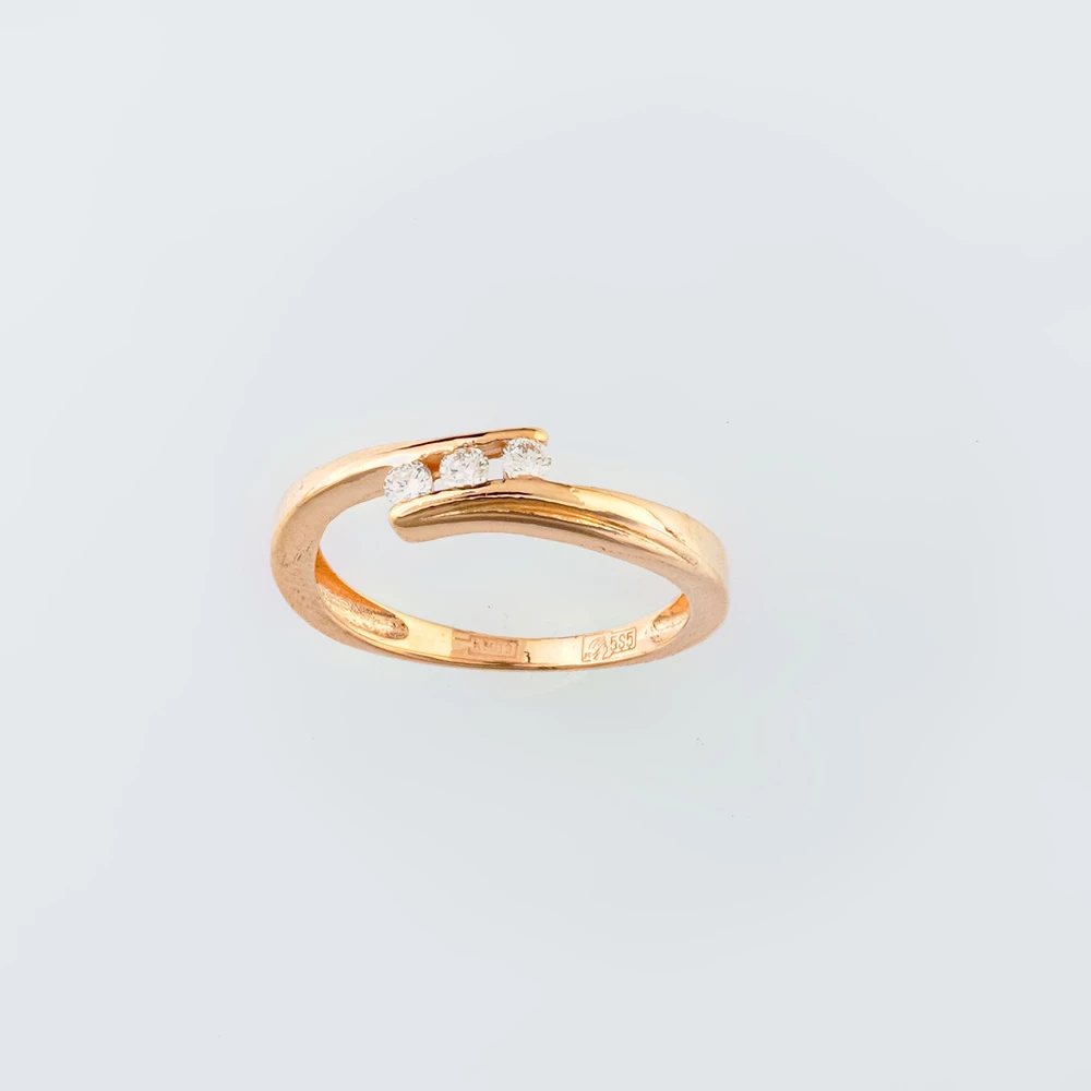 Кольцо с бриллиантом из красного золота 585 пробы Кольцо с бриллиантом из красного золота 585 пробы