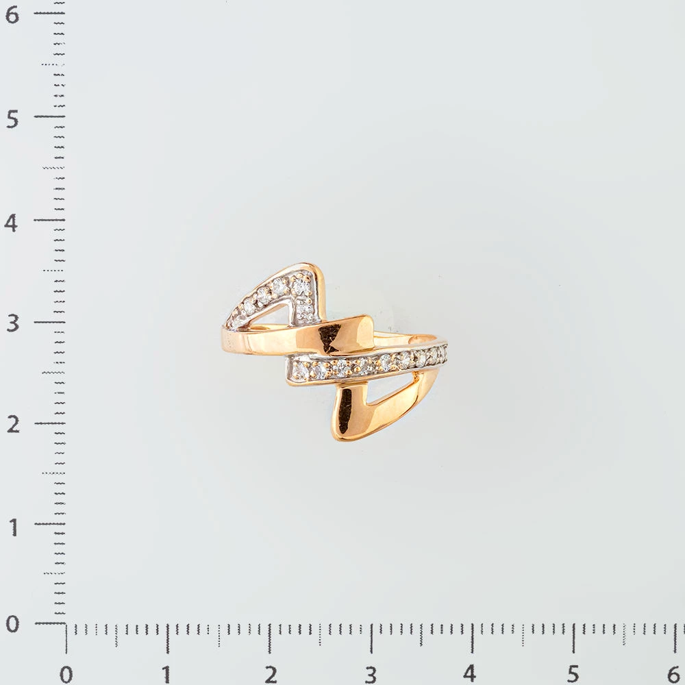 Кольцо с фианитом из желтого золота 585 пробы 2