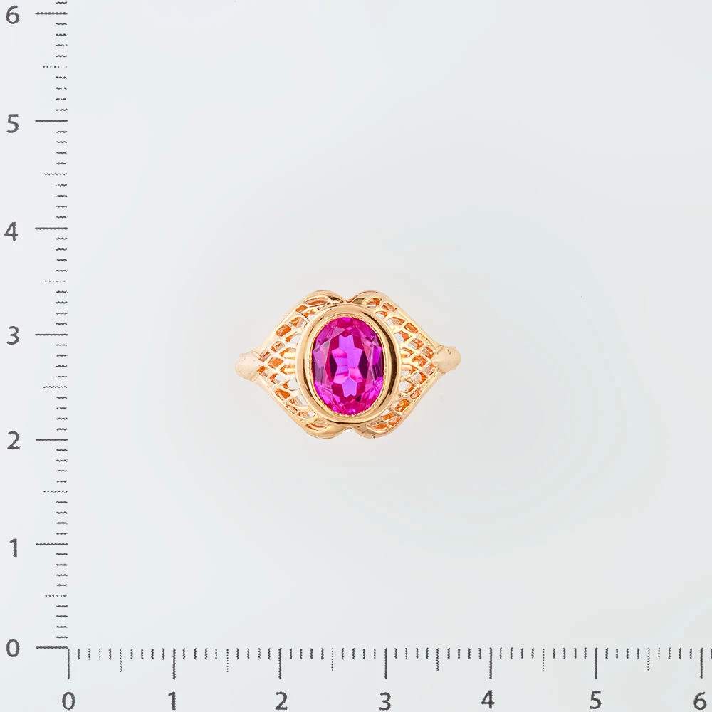 Кольцо с фианитом из красного золота 585 пробы Кольцо с фианитом из красного золота 585 пробы