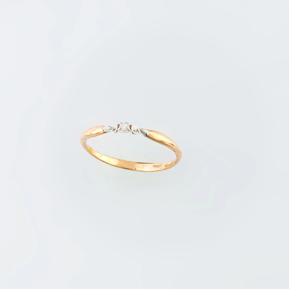 Кольцо с бриллиантом из красного золота 375 пробы