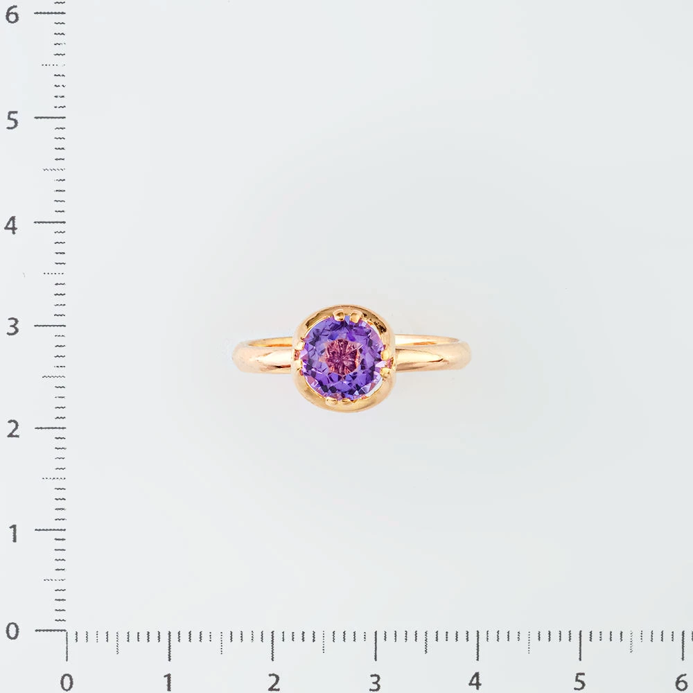 Кольцо с фианитом из красного золота 583 пробы Кольцо с фианитом из красного золота 583 пробы