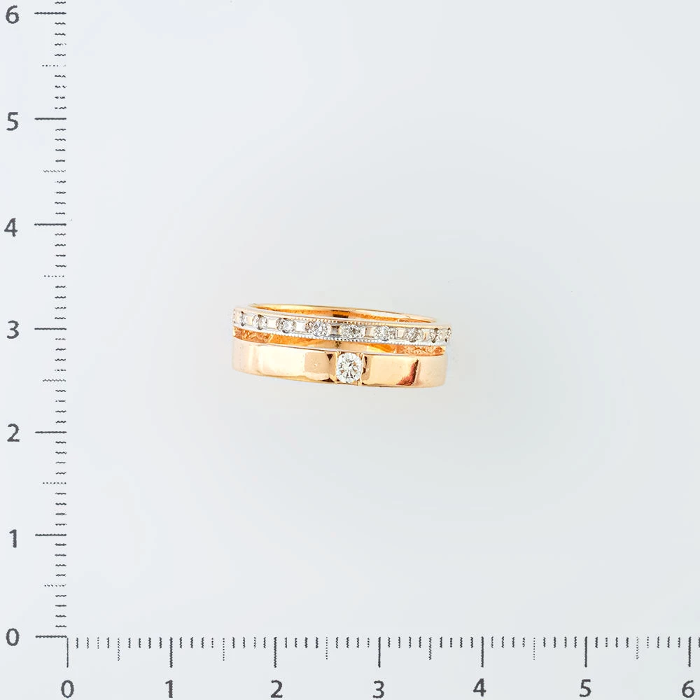 Кольцо с бриллиантом из красного золота 585 пробы Кольцо с бриллиантом из красного золота 585 пробы