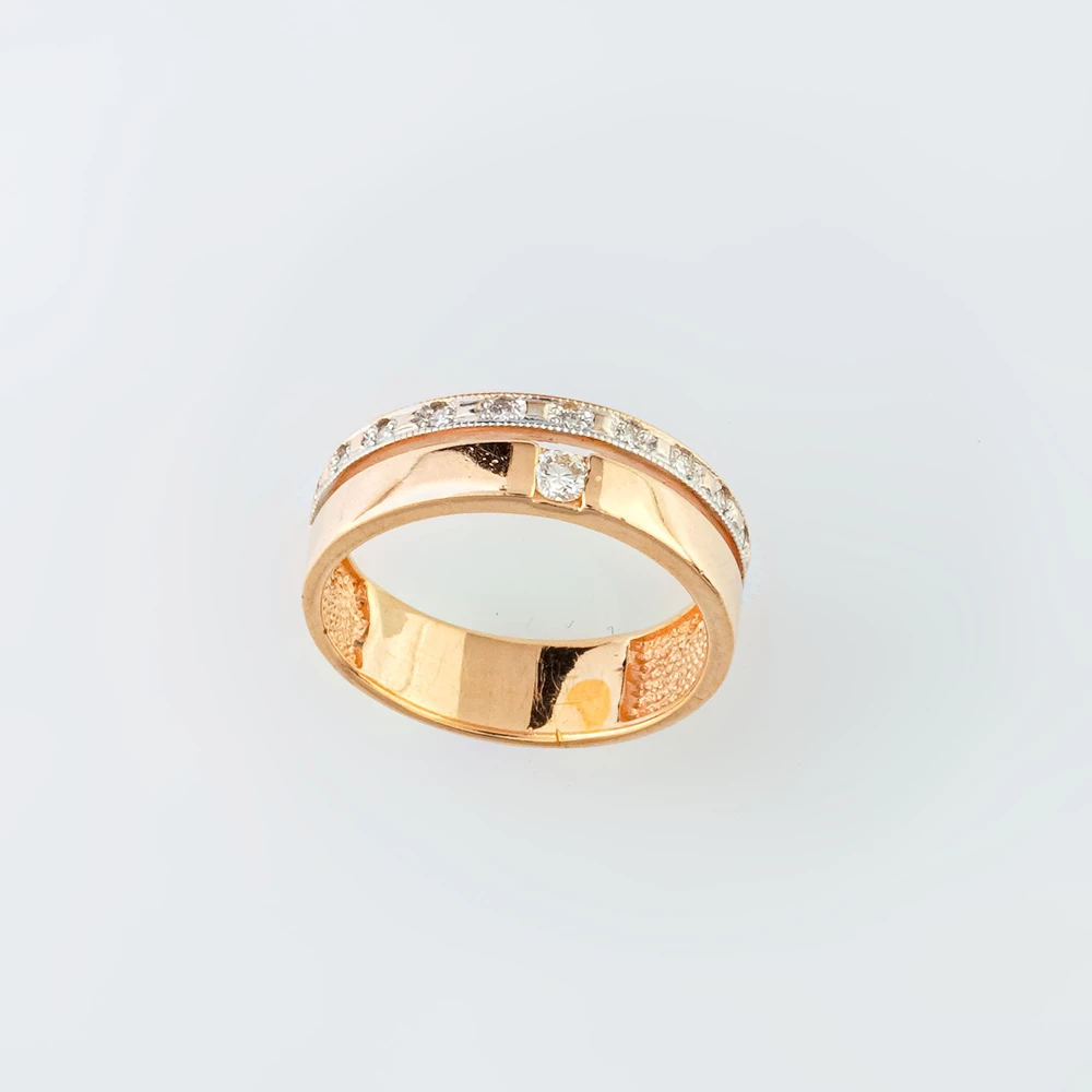 Кольцо с бриллиантом из красного золота 585 пробы Кольцо с бриллиантом из красного золота 585 пробы