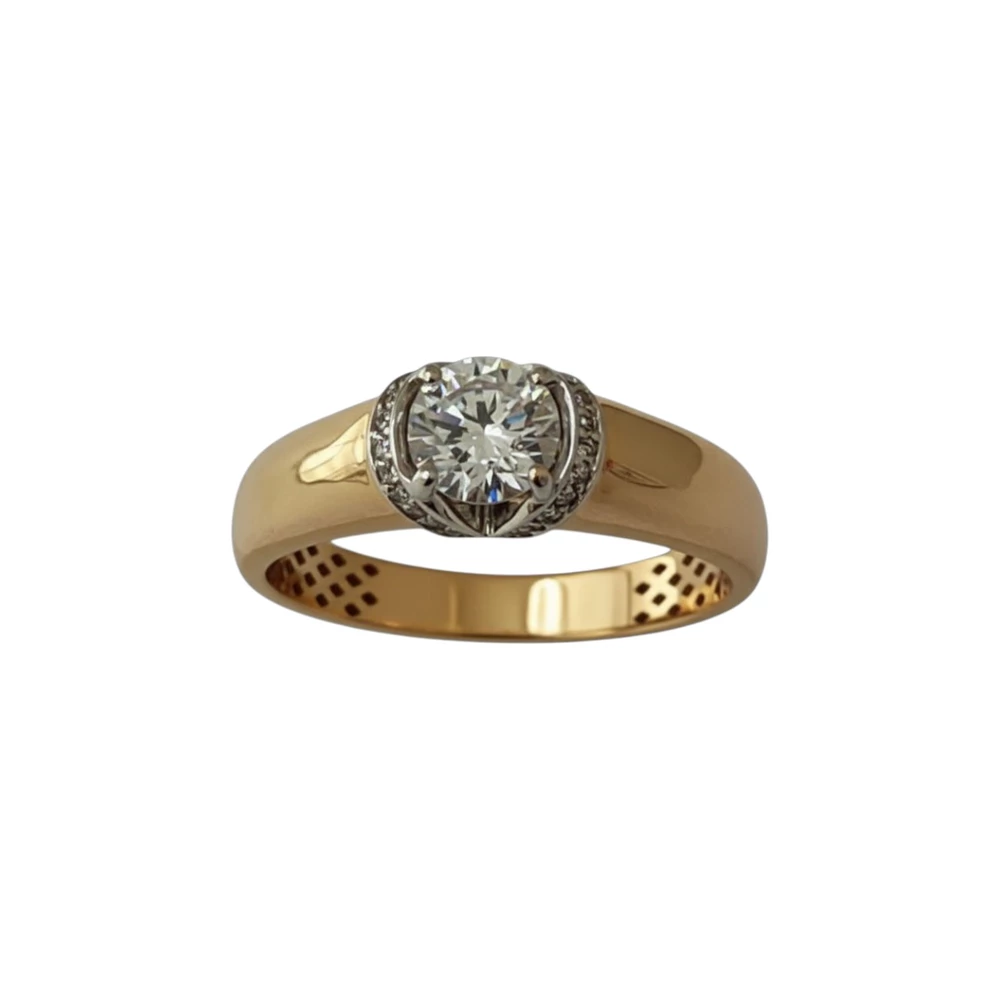 Кольцо с фианитом из красного золота 585 пробы Кольцо с фианитом из красного золота 585 пробы