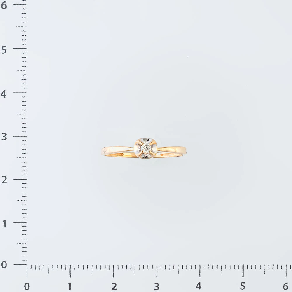 Кольцо с бриллиантом из красного золота 585 пробы